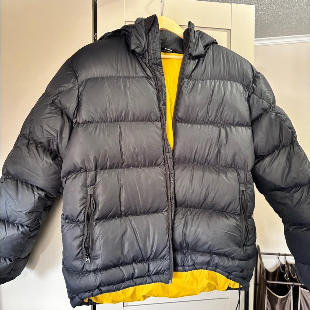 MEC Black and Yellow Puffer Jacket with Hood